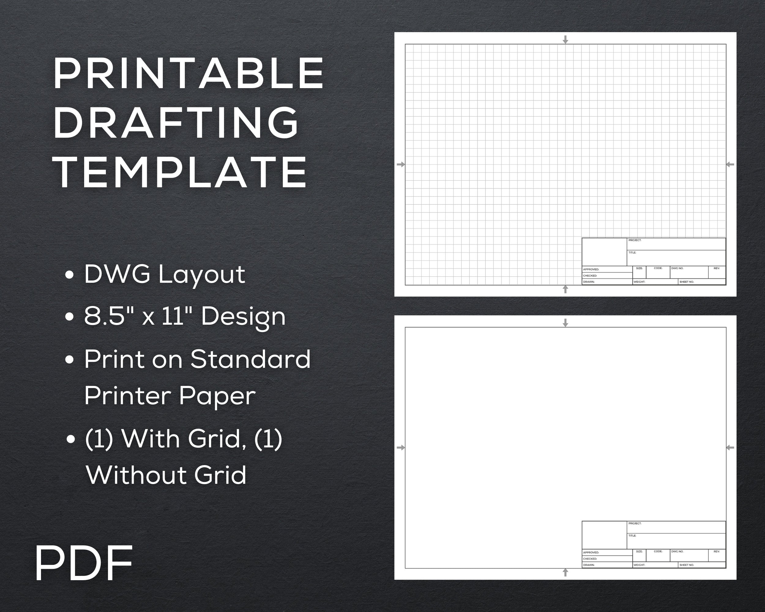 Drafting Template with Sketch Grid, PDF File