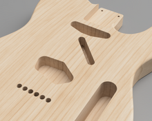 Lade das Bild in den Galerie-Viewer, Fender Telecaster Body 3D CAD Files | STL STEP SKP F3D IGES | 1:1 Scale | CNC Cut Files | 3D Printing | Guitar Build | Woodworking Plan
