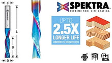 Load image into Gallery viewer, Amana Tool - 46202-K Solid Carbide Spektra Extreme Tool Life Coated Spiral Plunge 1/4 Dia.
