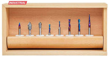 Lade das Bild in den Galerie-Viewer, Amana Tool AMS-174 8-Pc General Purpose CNC Router Bit Collection in Wooden Box 1/4 Inch Shank
