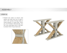 Load image into Gallery viewer, Farmhouse Trestle Table Build Plans | Instant PDF Download | Woodworking Plan | Farm Table Project
