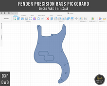 Carica l&#39;immagine nel visualizzatore di Gallery, Fender Precision Bass Pickguard 2D CAD Files | 1:1 Scale | DXF DWG | Instant Download | CNC Laser Cut Files | Electric Guitar
