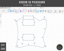 Lade das Bild in den Galerie-Viewer, Gibson SG Pickguard Digital Files 1:1 Scale | DXF DWG | Instant Download | CNC Laser Cut Files | Electric Guitar Pick Guard
