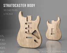 Lade das Bild in den Galerie-Viewer, American Standard Stratocaster Body | 3D CAD Files | 1:1 Scale | STL STEP SKP 3MF F3D | Instant Download | For CNC / 3D Printing
