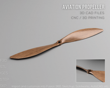 Load image into Gallery viewer, Airplane Propeller 3D CAD Files | F3D STL STEP SKP IGES | Instant Download | 3D Printing | CNC Woodworking | Airplane / Helicopter
