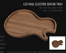 Charger l&#39;image dans la galerie, Les Paul Guitar Body Tray 2D and 3D CAD Files | 1:1 Scale | STL STEP F3D SKP DXF | Instant Download | CNC Woodworking | 3D Printing | Gibson
