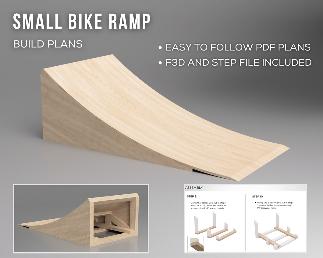 Small Bike Ramp Build Plans - Instant PDF Download - DIY Skateboard / BMX Ramp - Woodworking Plan