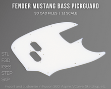 Загрузить изображение в средство просмотра галереи, Fender Mustang Bass Guitar Pickguard 3D CAD Files | F3D STEP STL IGES SKP | 1:1 Scale | Instant Download | CNC Laser | 3D Printing
