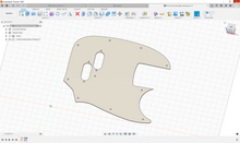 Load image into Gallery viewer, Fender Mustang Bass Guitar Pickguard 3D CAD Files | F3D STEP STL IGES SKP | 1:1 Scale | Instant Download | CNC Laser | 3D Printing
