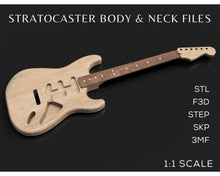 Lade das Bild in den Galerie-Viewer, Fender Stratocaster | 3D CAD Files | 1:1 Scale | STL STEP SKP 3MF F3D | Instant Download | For CNC / 3D Printing
