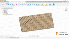 Carica l&#39;immagine nel visualizzatore di Gallery, American Flag CNC Router Bit Tray Organizer | 3D CAD Files | 1:1 Scale | STL STEP SKP DXF 3MF F3D | Instant Download | For CNC / 3D Printing
