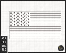 Lade das Bild in den Galerie-Viewer, American Flag | 2D CAD Files | 1:1 Scale | DXF SVG EPS PNG | Instant Download | For CNC / 3D Printing
