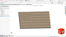 Load image into Gallery viewer, American Flag CNC Router Bit Tray Organizer | 3D CAD Files | 1:1 Scale | STL STEP SKP DXF 3MF F3D | Instant Download | For CNC / 3D Printing
