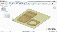 Load image into Gallery viewer, Paint Bucket Shelf 1 Gallon 2D and 3D Files | f3d step iges stl dxf crv | Includes Fusion 360 CNC Toolpaths | Instant Download | Paint Rack
