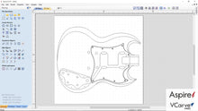 Load image into Gallery viewer, Gibson SG Guitar Body | 2D CAD Files | 1:1 Scale | DXF SVG PNG | Instant Download | For CNC / 3D Printing
