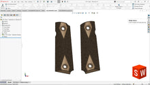Load image into Gallery viewer, 1911 Full Size Pistol Grips | 3D CAD Files | 1:1 Scale | STL STEP SKP F3D | Instant Download | For CNC / 3D Printing
