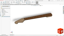 Carica l&#39;immagine nel visualizzatore di Gallery, Left Handed Fender Stratocaster Guitar Body &amp; Neck 3D CAD File Bundle | stl f3d step 3mf iges | Instant Download | CNC Files | 3D Printing
