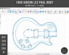 Load image into Gallery viewer, 1959 Gibson Les Paul Body | 2D CAD Files | 1:1 Scale | DXF SVG EPS AI | Instant Download | For CNC / 3D Printing
