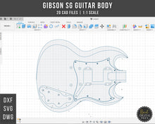 Загрузить изображение в средство просмотра галереи, Gibson SG Guitar Body | 2D CAD Files | 1:1 Scale | DXF SVG PNG | Instant Download | For CNC / 3D Printing
