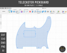 Charger l&#39;image dans la galerie, Telecaster Pickguard | 2D CAD Files | 1:1 Scale | DXF DWG SVG AI PNG | Instant Download | For CNC / 3D Printing
